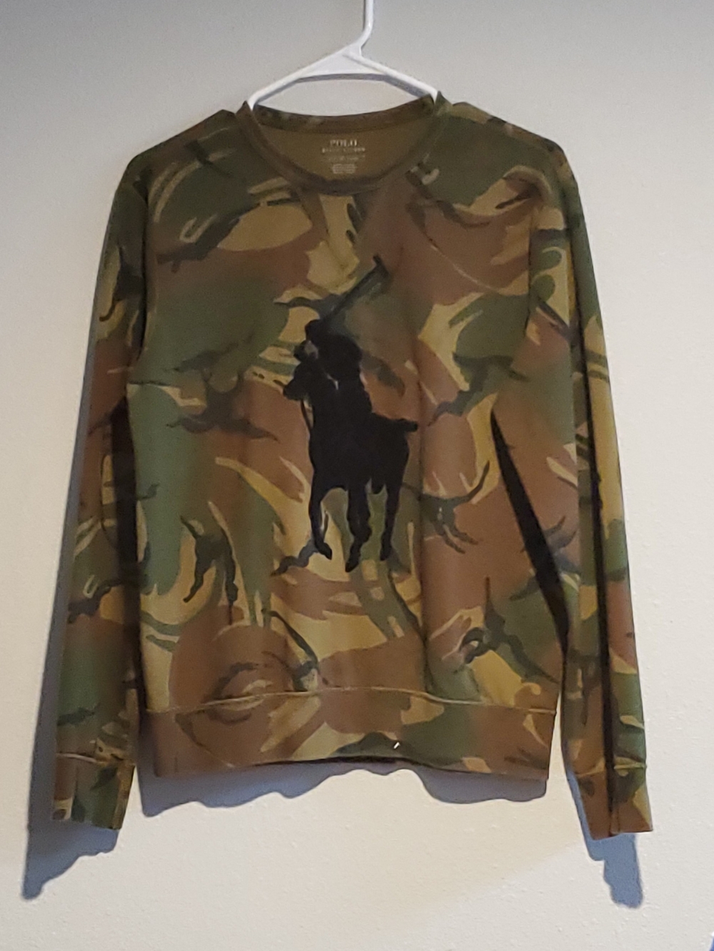 Polo by Ralph Lauren Big Pony Olive Green Camo Crewneck Sweatshirt